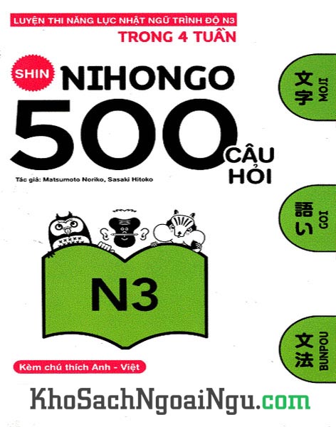 Sách Shin Nihongo 500 câu hỏi N3